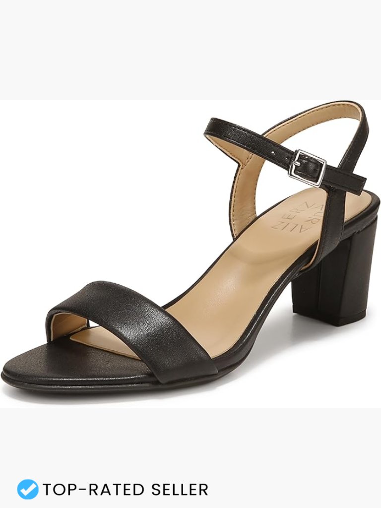 Heeled Sandals Minimalist Double Strap Block Heel Comfort Women